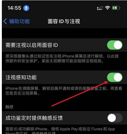 石河子苹果14维修网点分享iPhone14注视感知功能有什么用 